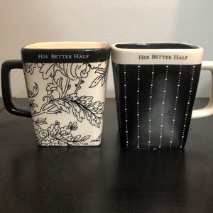 Hallmark Black White Her/His Better Half Mugs